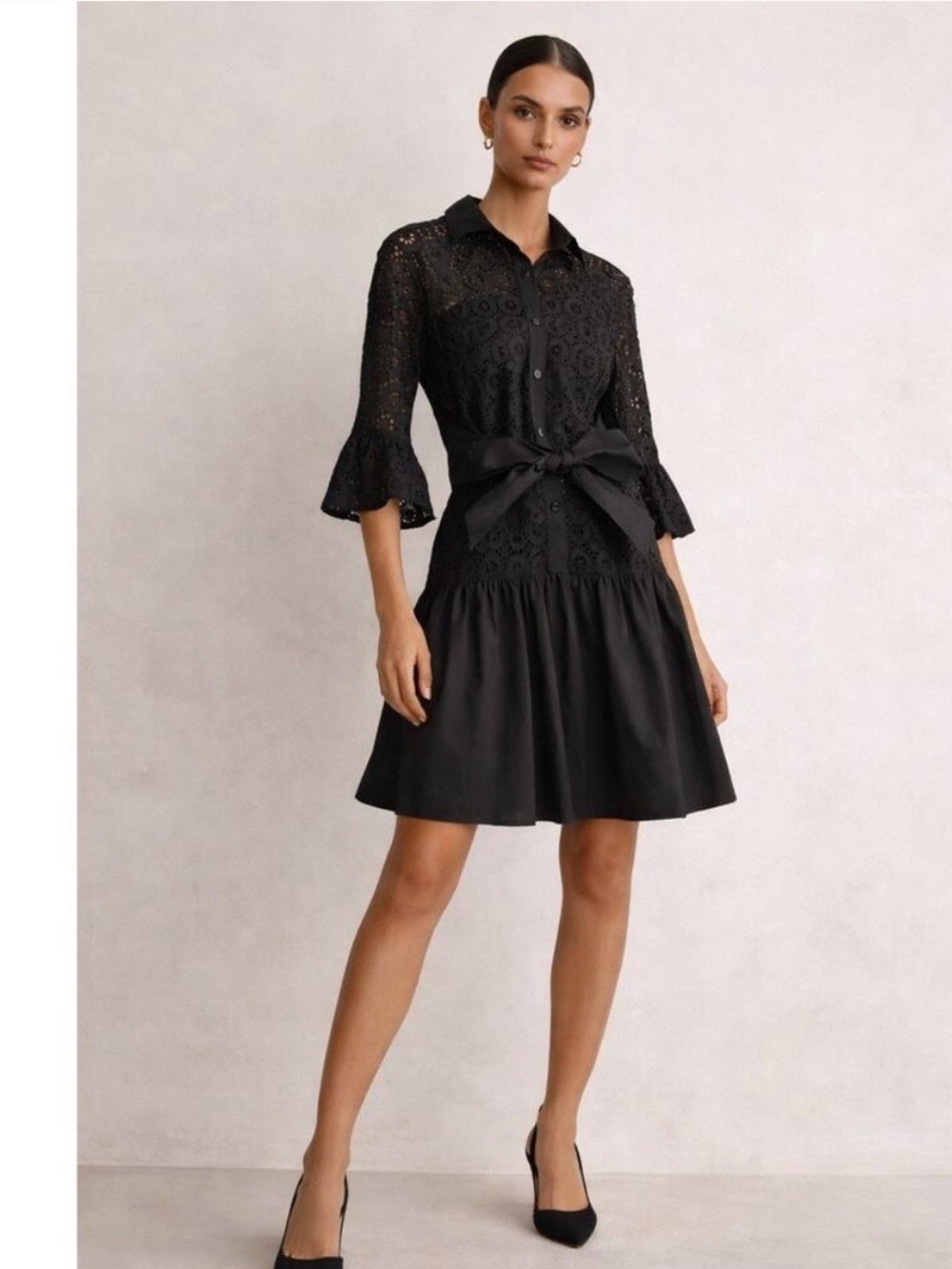 Derek Lam 10 Crosby Eyelet Belted Dress